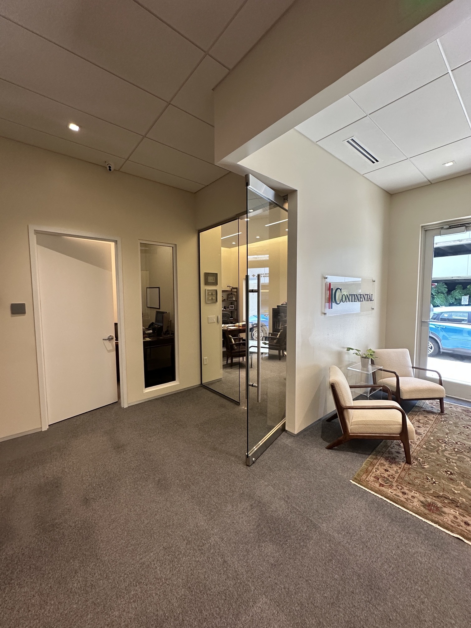 Completed commercial office reception area