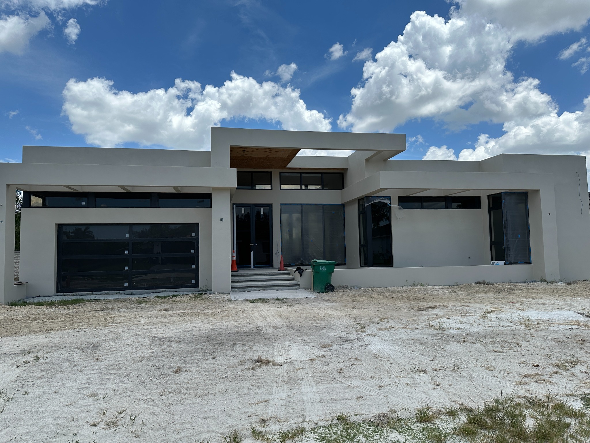 Modern custom home nearing completion