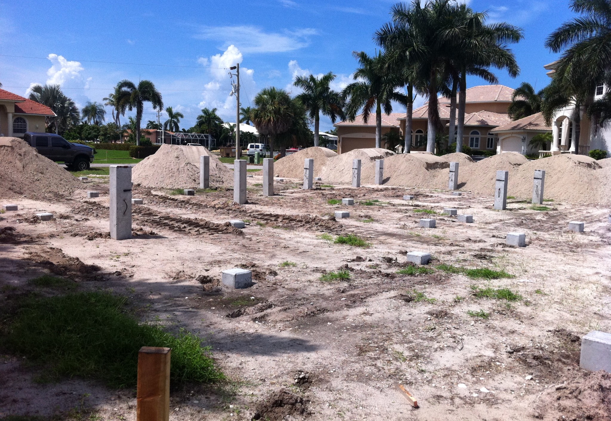 Marine site preparation and pile layout