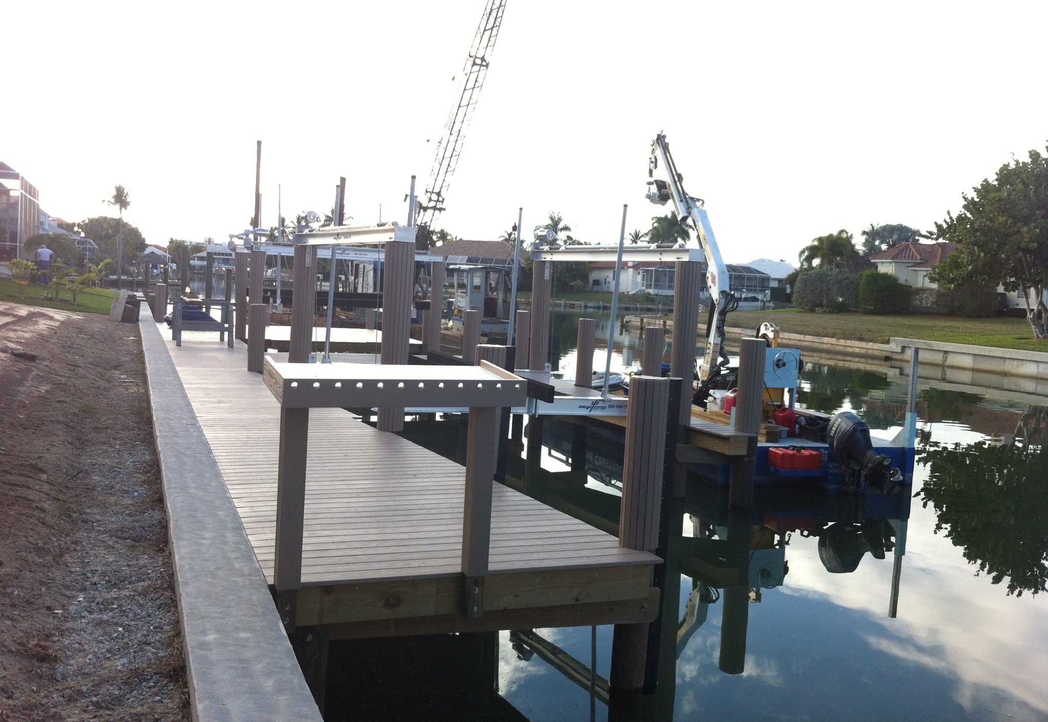 Completed waterfront dock construction
