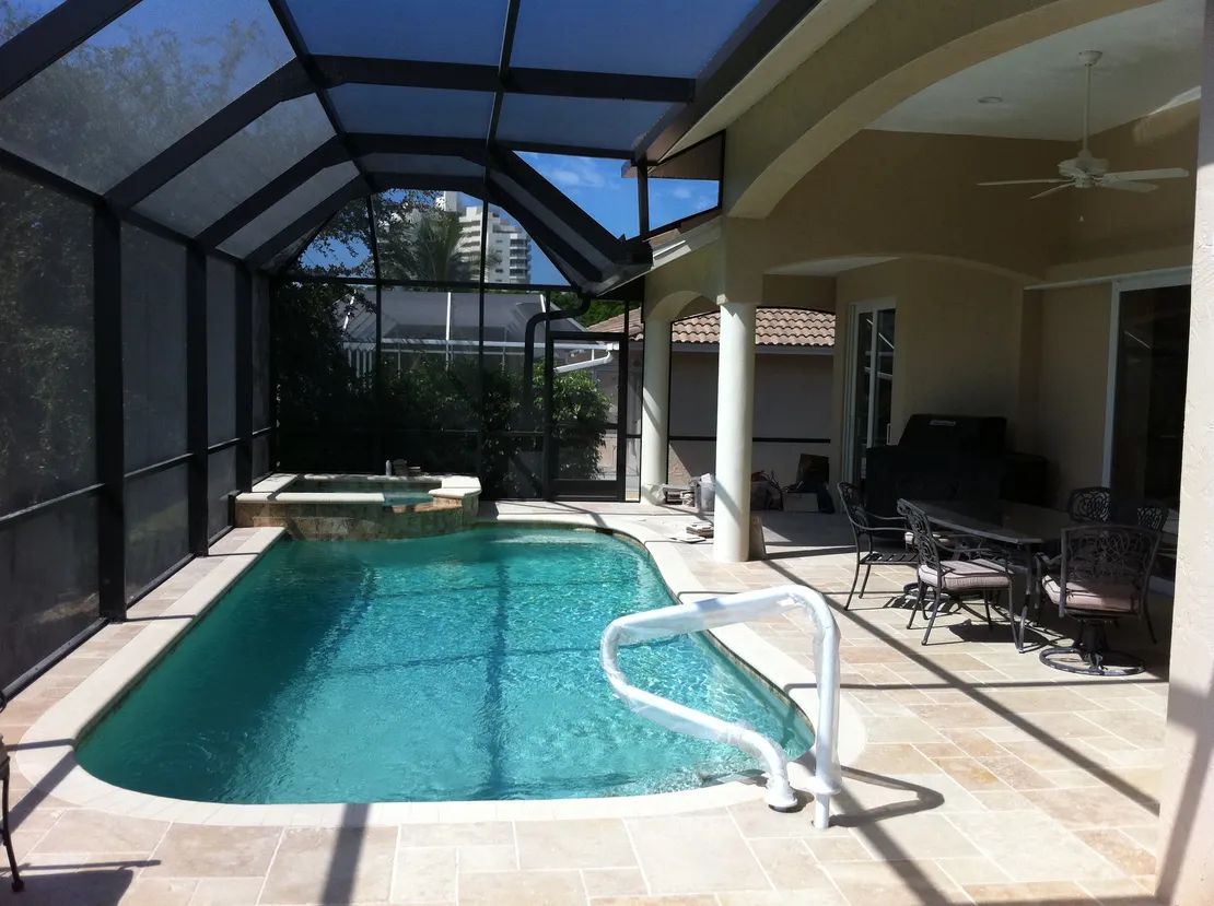 Screened residential pool