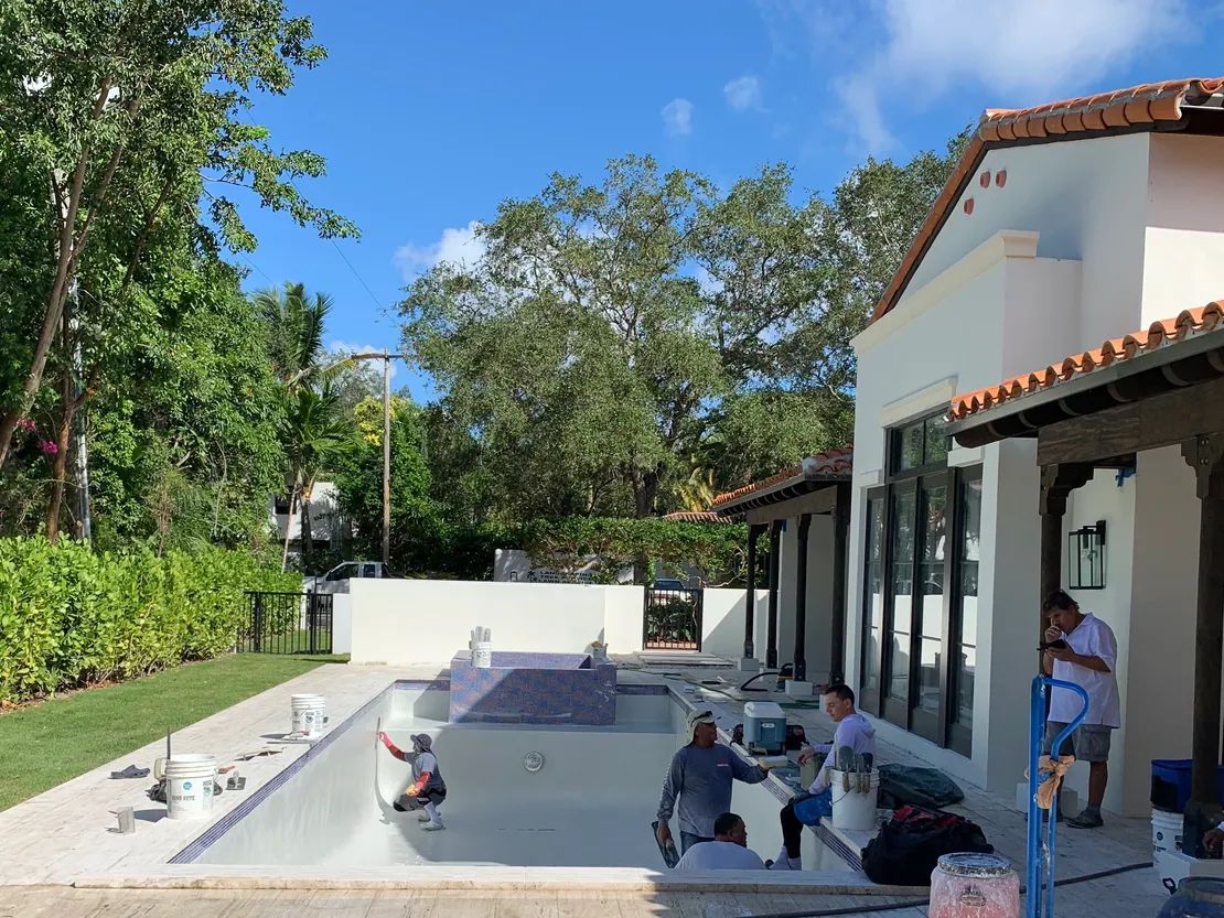 Custom pool construction in progress
